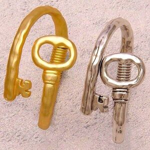 Gold Plated Key Lock Bangle Bracelet